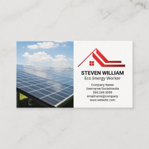 Solar Panel Power Energy Home Business Card