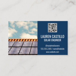 Solar Panel Roof   QR Scan Code Business Card