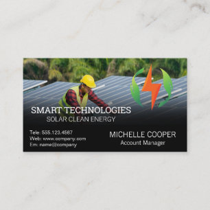 Solar Panel Technology   Technician Working Business Card
