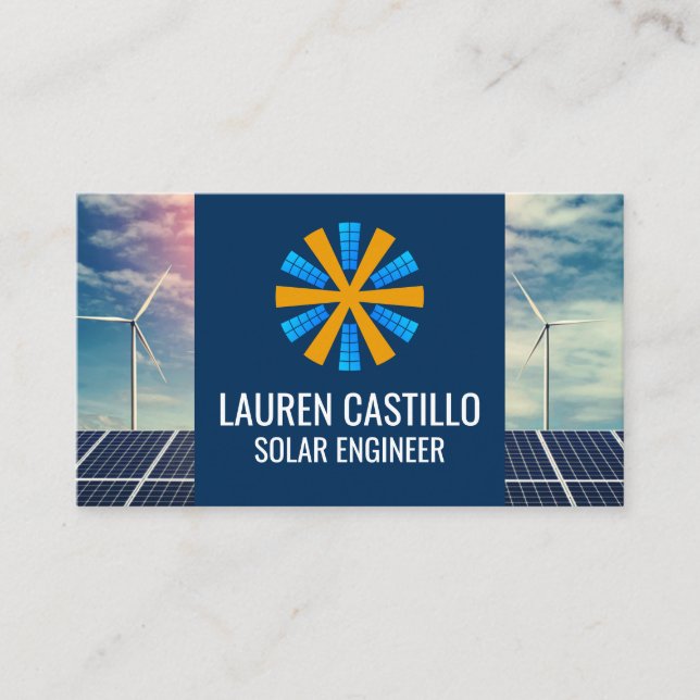 Solar Panel | Windmill | Energy Business Card (Front)
