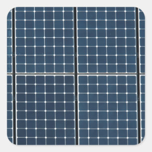 Solar panelling on a house. square sticker