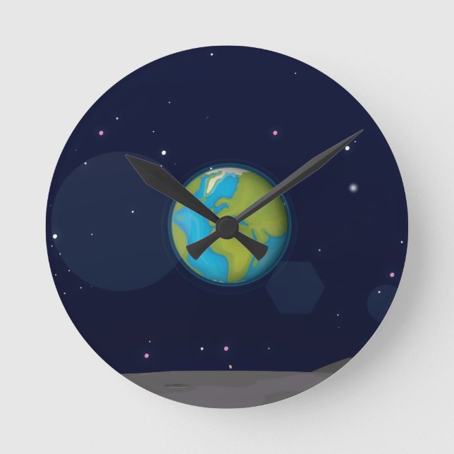 solar Panels cartoon Round Clock (Front)