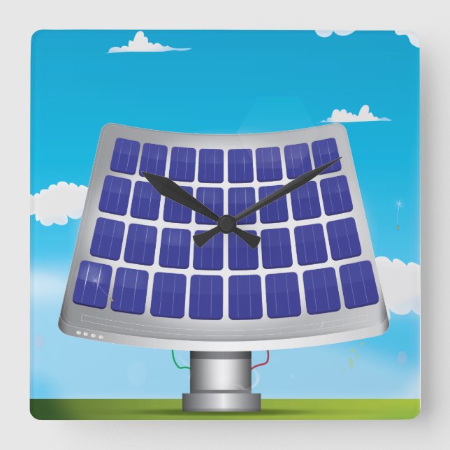 solar Panels cartoon Square Wall Clock (Front)