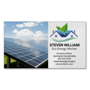 Solar Panels   Eco Home Installer Magnetic Business Card