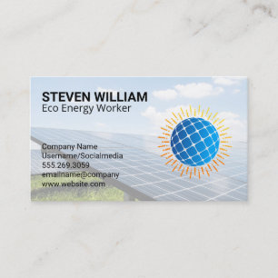 Solar Panels Energy Technician Business Card