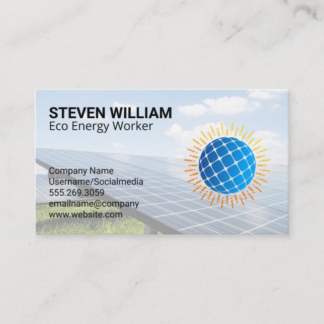 Solar Panels | Energy | Technician Business Card (Front)