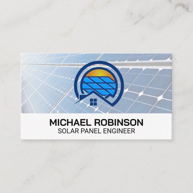 Solar Panels | Home Energy Logo Business Card (Front)