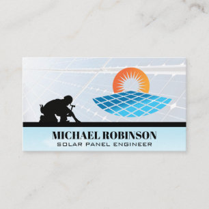 Solar Panels Logo   Energy Technician Business Card