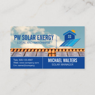 Solar Panels on Roof   Energy  Business Card