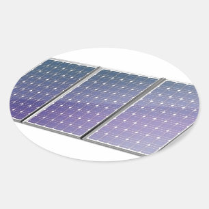 Solar panels oval sticker