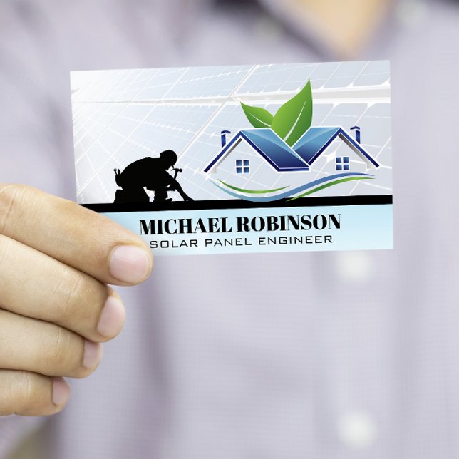 Solar Panels | Roof Worker | Home Logo Business Card (Creator Uploaded)