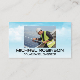 Solar Panels Technician Clouds and Sky Business Card