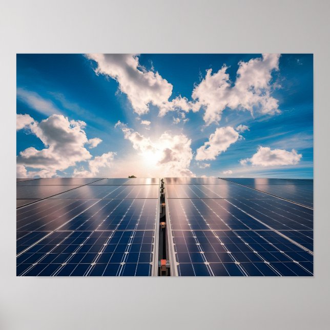 Solar Panels Under Blue Sky Poster (Front)