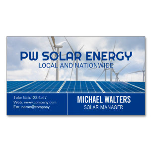 Solar Panels   Windmills   Clean Energy Magnetic Business Card