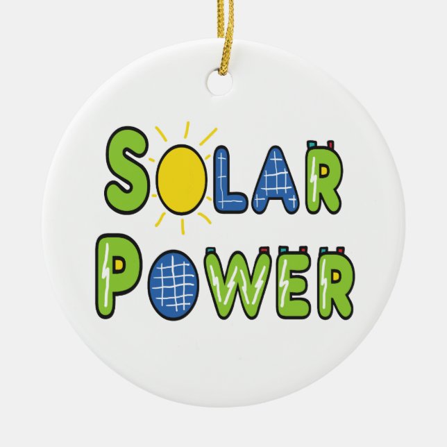 Solar Power Ceramic Ornament (Front)