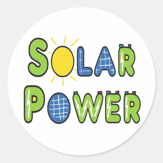 Solar Power Classic Round Sticker (Front)