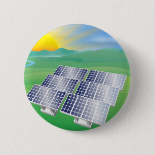 Solar power energy illustration 6 cm round badge