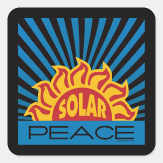 Solar Power Energy World Peace Environment Square Sticker