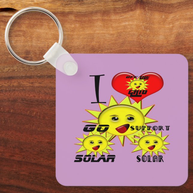 Solar Power Gifts and Promotional Products T-shirt Key Ring (Front)