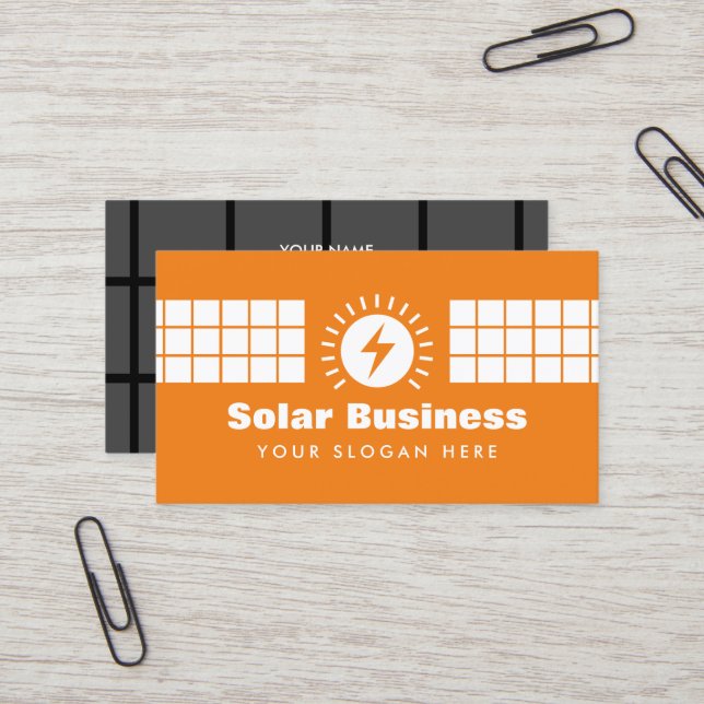 Solar power panel design business card template (Front/Back In Situ)