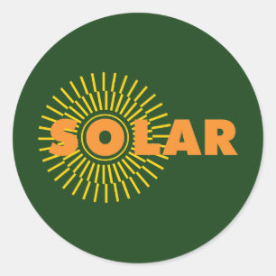 Solar Power Sun Classic Round Sticker