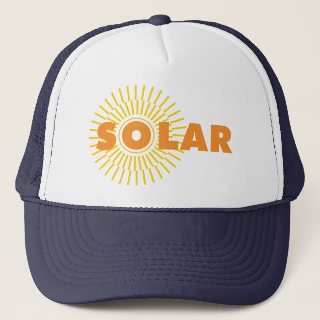 Solar Power Sun Trucker Hat (Front)