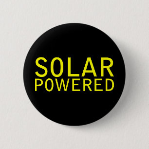 solar powered 6 cm round badge