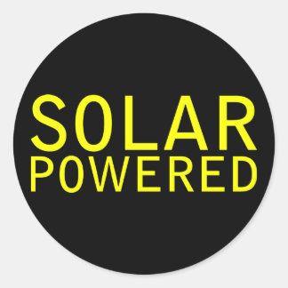 solar powered classic round sticker
