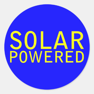 solar powered classic round sticker