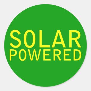 solar powered classic round sticker