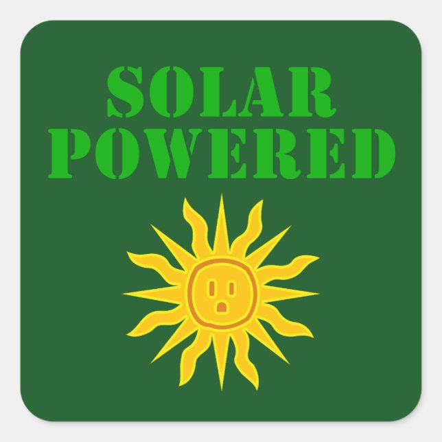 Solar Powered Square Sticker (Front)