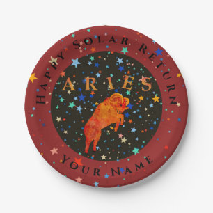 Solar Return Aries zodiac birthday Paper Plate