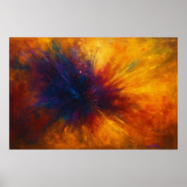 Solar Rift Bloom - Abstract Energy Unbound Poster (Front)