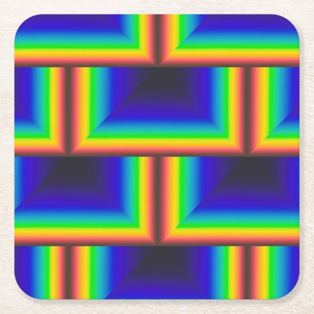 Solar spectrum square scales square paper coaster (Front)