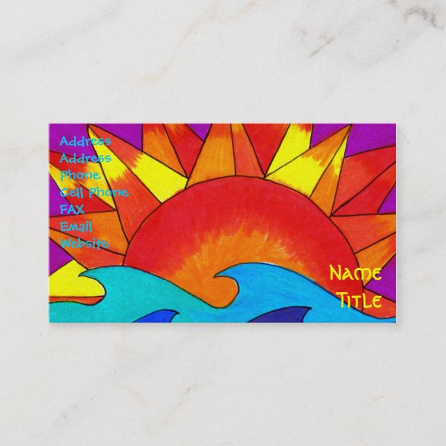 Solar Summer Business Card Template (Front)