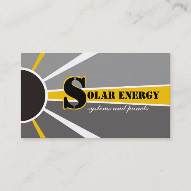 Solar/sun Energy/Power alternative sources Business Card (Front)