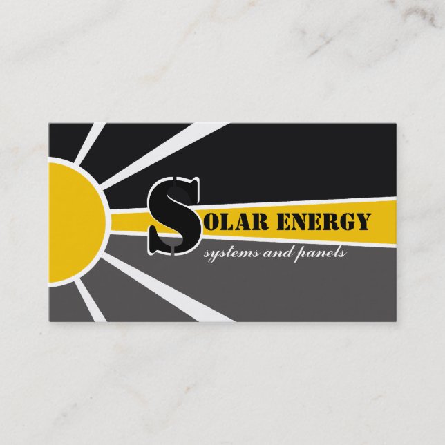 Solar/sun Energy/Power alternative sources Business Card (Front)