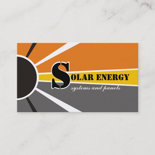 Solar/sun Energy/Power alternative sources Business Card (Front)