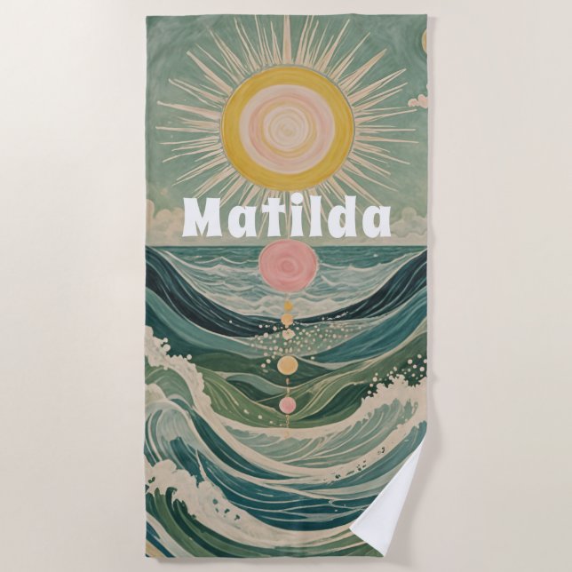 Solar Surge Personalized  Beach Towel (Front)
