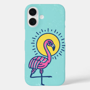 Solar Swagger Flamingo Glow iPhone 16 Case