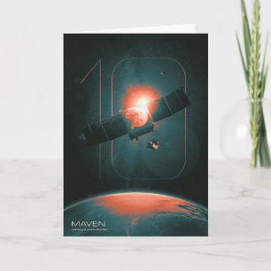 Solar System, 10 Years of Maven Mars Satelite Card