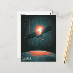 Solar System, 10 Years of Maven Mars Satelite Postcard