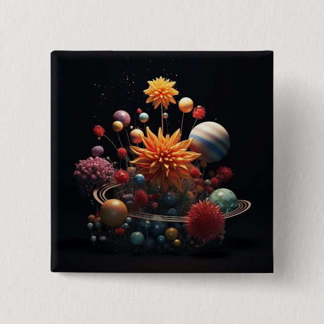 Solar System 15cm Square Badge (Front)