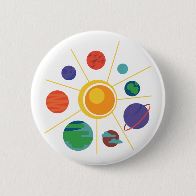Solar System 6 Cm Round Badge (Front)