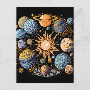 Solar System Art Postcard