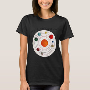 Solar System Art Sticker T-Shirt