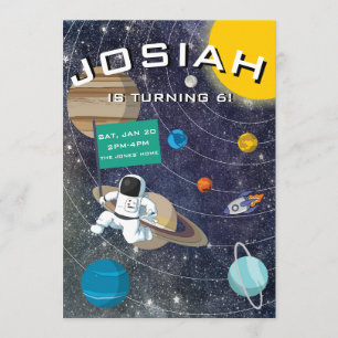 Solar System, Astronaut Birthday Party Invitation