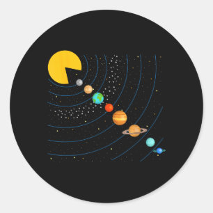 Solar System Astronomy Space Video Games Gifts Classic Round Sticker