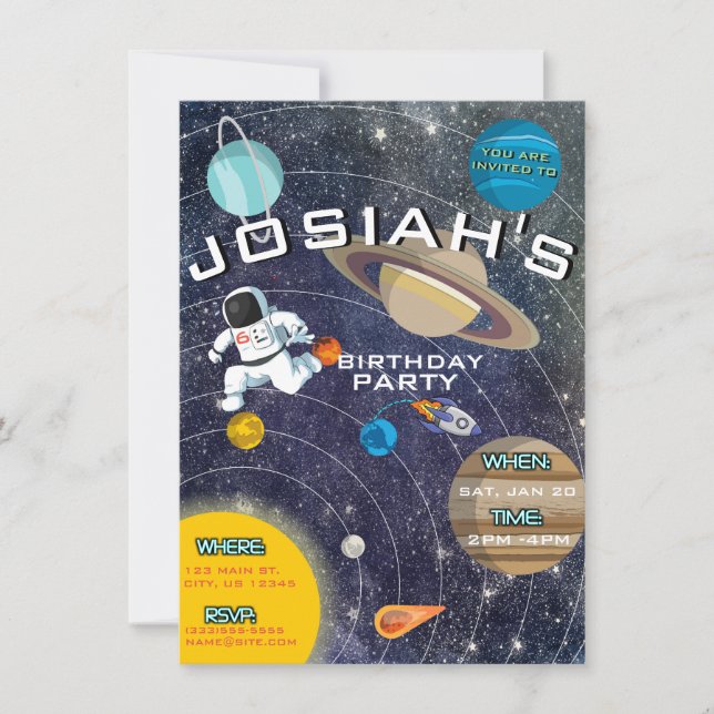 Solar System Birthday Party Invitation (Front)