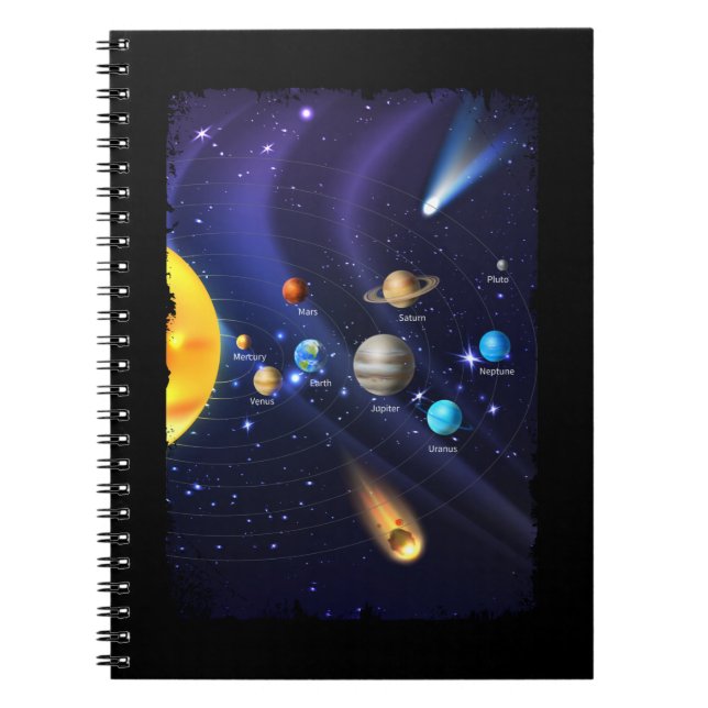 Solar System Boy Girls Space Planets Notebook (Front)